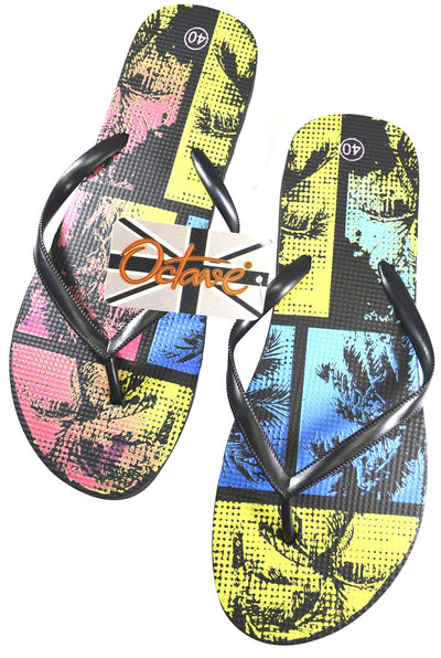 OCTAVE Ladies Summer Beach Wear Flip Flops - Tropical Design