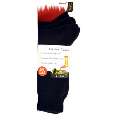 Octave® Kids Thermal Socks 1.2 TOG 3 Pack - Black