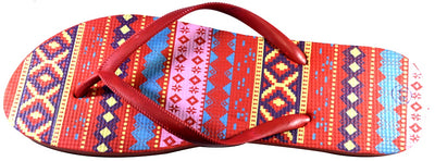 OCTAVE Ladies Summer Beach Wear Flip Flops - Aztec Design