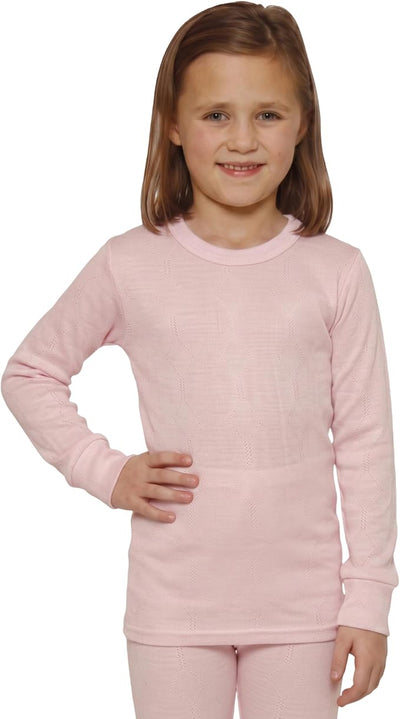 Octave® Girls Thermal Underwear Fancy Knit Long-Sleeved Vest