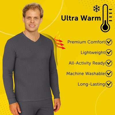 Octave® Mens Thermal Underwear Long-Sleeve V-Neck Vest