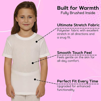 Octave® Girls Thermal Underwear Fancy Knit Short-Sleeved Vest