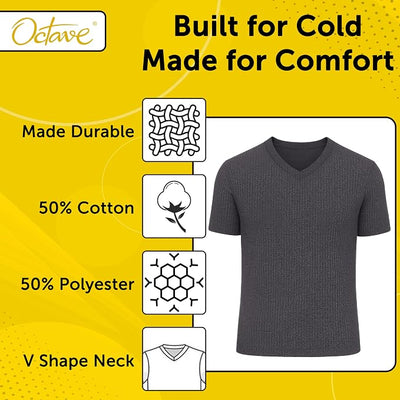 Octave® Mens Thermal Underwear Short-Sleeve V-Neck Vest