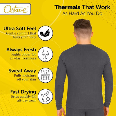 Octave® Mens Thermal Underwear Long-Sleeved Vest