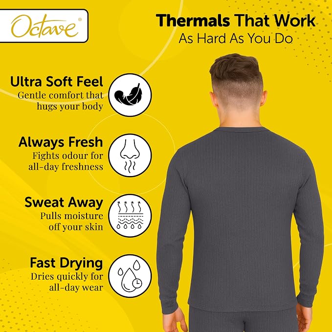 Octave® Mens Thermal Underwear Long-Sleeved Vest