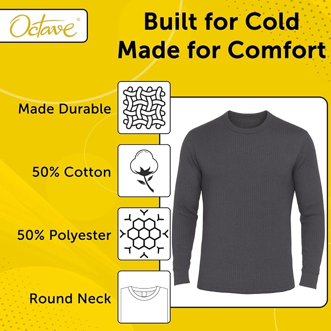 Octave® Mens Thermal Underwear Long-Sleeved Vest