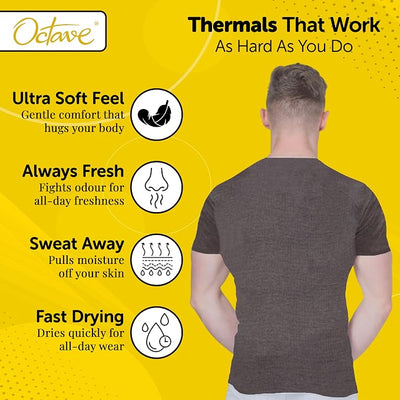 Octave® Mens Thermal Underwear Short-Sleeved Vest
