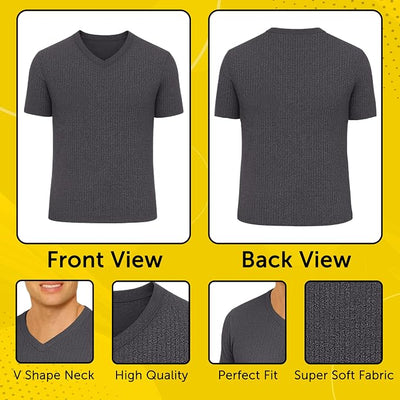 Octave® Mens Thermal Underwear Short-Sleeve V-Neck Vest