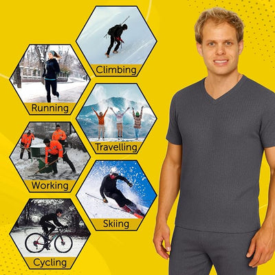 Octave® Mens Thermal Underwear Short-Sleeve V-Neck Vest
