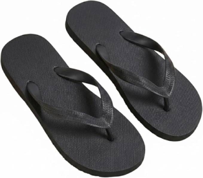 OCTAVE Mens Flip Flops - Solid Plain Design - Black