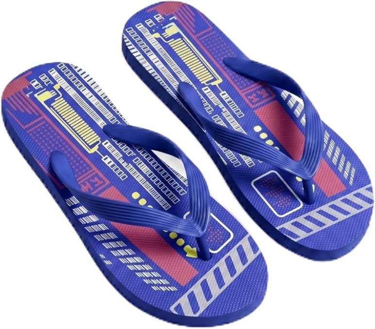 OCTAVE Mens Flip Flops - Techno Design  - Blue