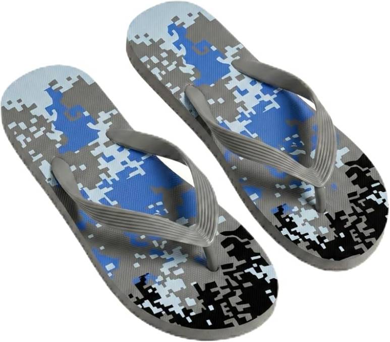 OCTAVE Mens Flip Flops - Camoflague Design - Grey