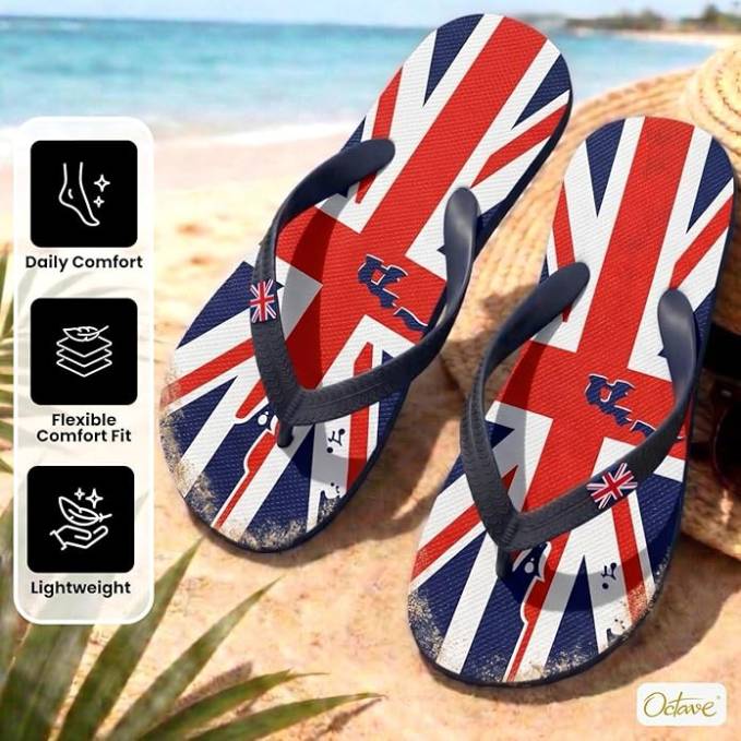OCTAVE Adults Flip Flops - Union Jack Abstract Design