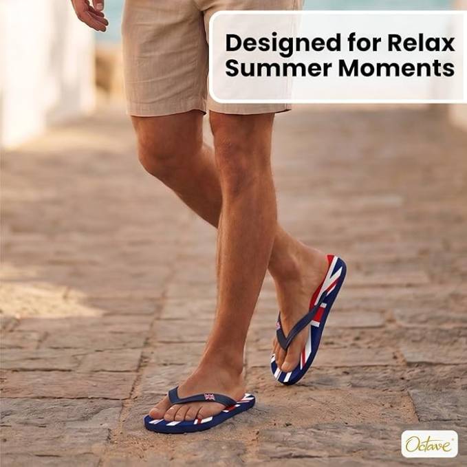 OCTAVE Adults Flip Flops - Union Jack Abstract Design