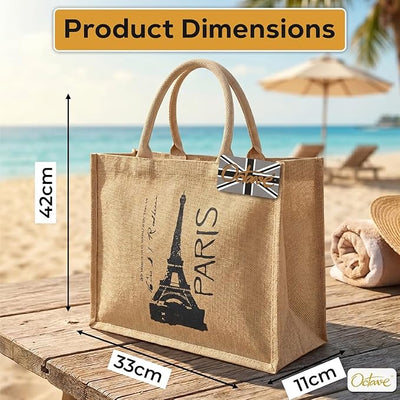 OCTAVE Ladies Summer Beach Tote Handbag - Paris Design