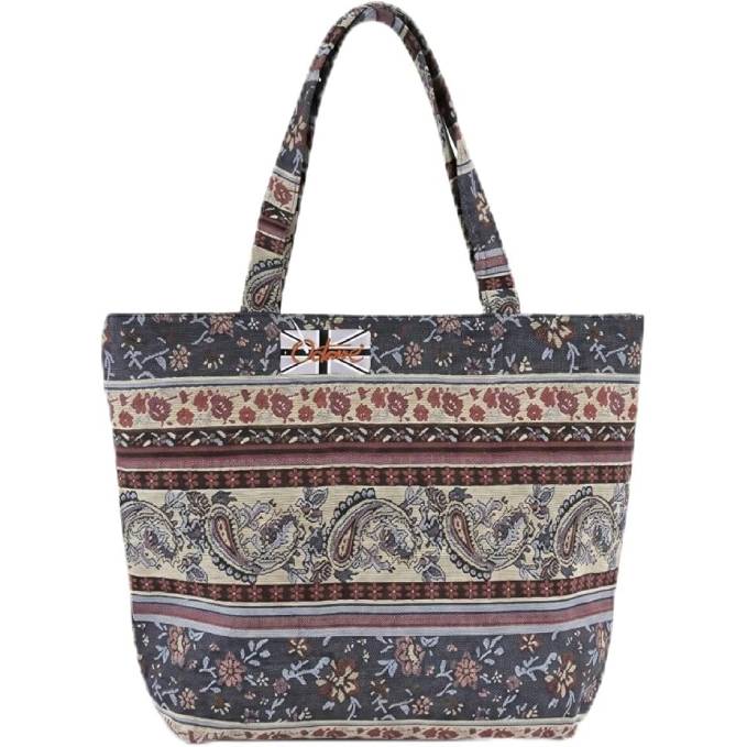 OCTAVE Ladies Summer Beach Tote Handbag - Aztec Tapestry Design - Multicoloured