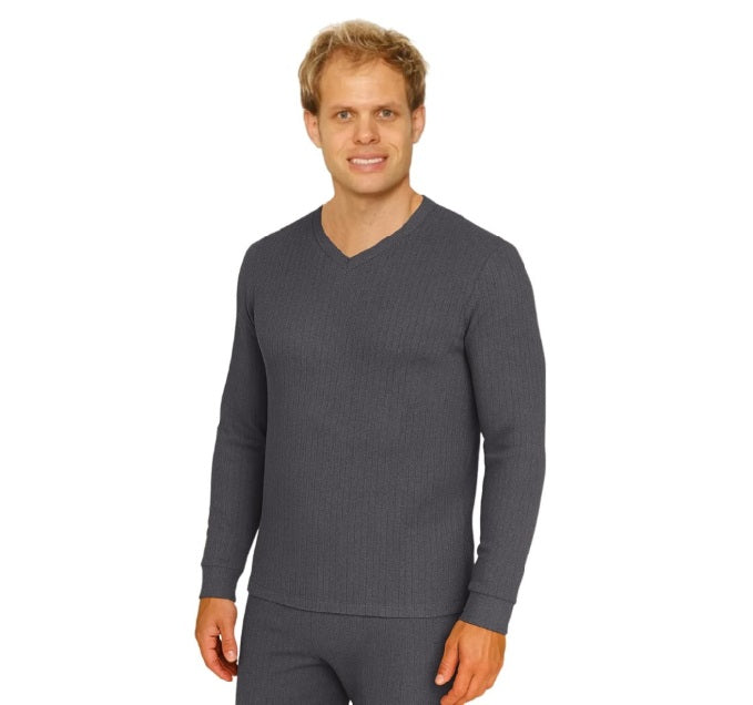 Octave® Mens Thermal Underwear Long-Sleeve V-Neck Vest