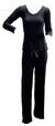 OCTAVE Ladies Viscose Long Sleeve Lace Trim V Neck Top & Long Pants Pyjama Set