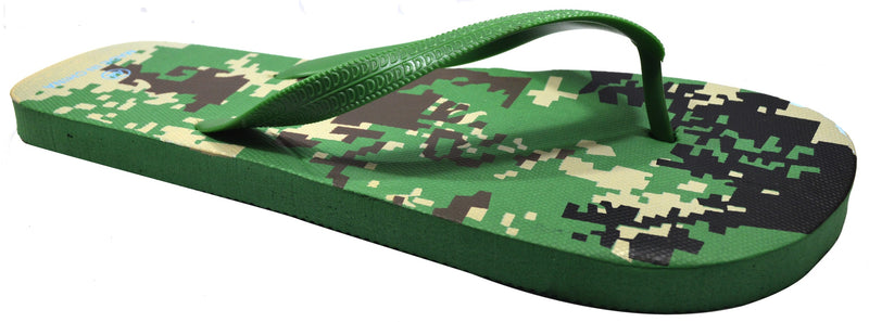 OCTAVE Mens Green Camoflague Design Flip Flops