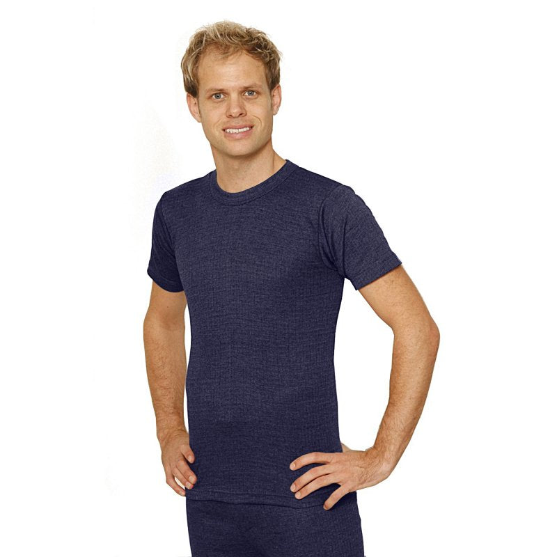 OCTAVE Mens Thermal Underwear Short Sleeve T-Shirt - Denim