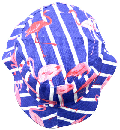 OCTAVE Reversible Bucket Hat - Blue Flamingo Print / Blue