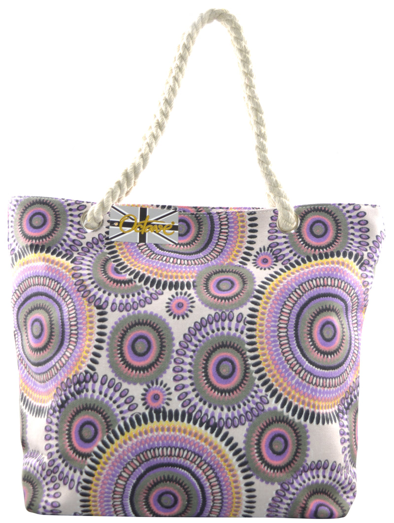 Beach tote handbag Purple Pink