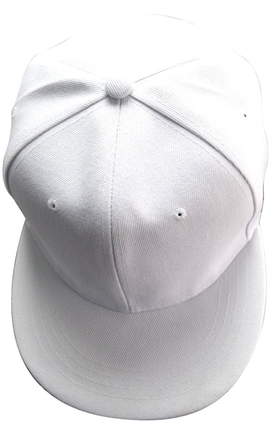 OCTAVE Unisex Baseball Cap Hat - Plastic Snap Strap Closure - White
