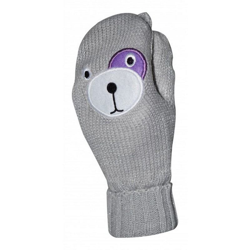 OCTAVE Girls Knitted Teddy Bear Face Mittens With Lurex