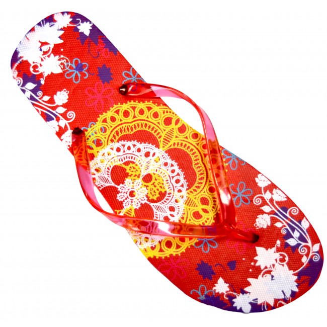 OCTAVE Ladies Summer Beach Wear Flip Flops - Lace Design