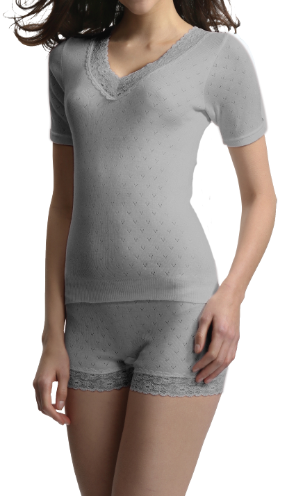 Palm Ladies/Womens Stylish Brushed Side Seam Free Thermal Short sleeve Vest