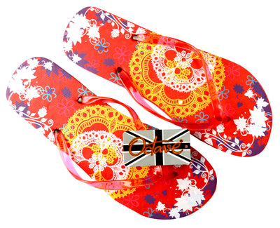 OCTAVE Ladies Summer Beach Wear Flip Flops - Lace Design