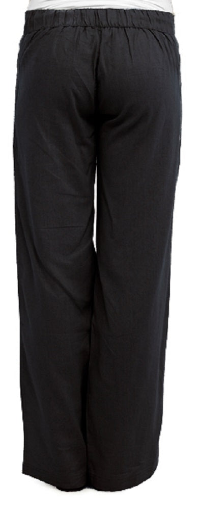 OCTAVE Ladies Linen Trousers -  Black (Back)