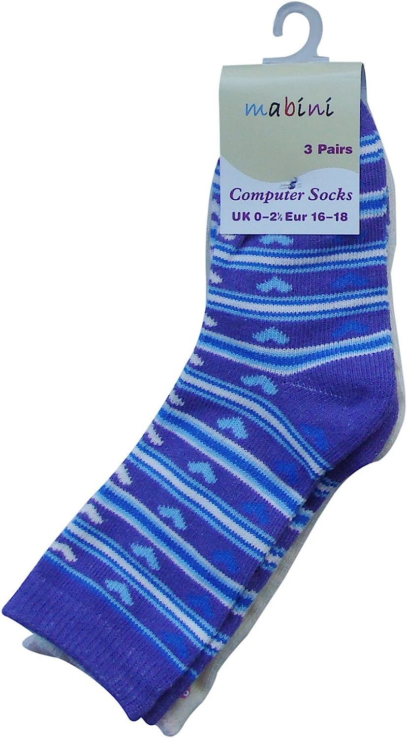 Pack of 6 : MABINI® New Born Baby To Girls Cotton Rich Computer Socks ...