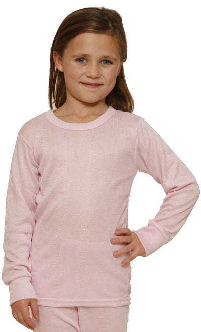 Octave® Girls Thermal Underwear Fancy Knit Long-Sleeved Vest