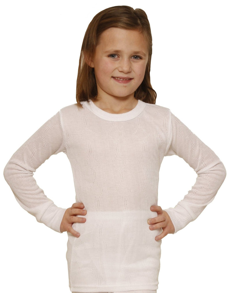 Octave® Girls Thermal Underwear Fancy Knit Long-Sleeved Vest