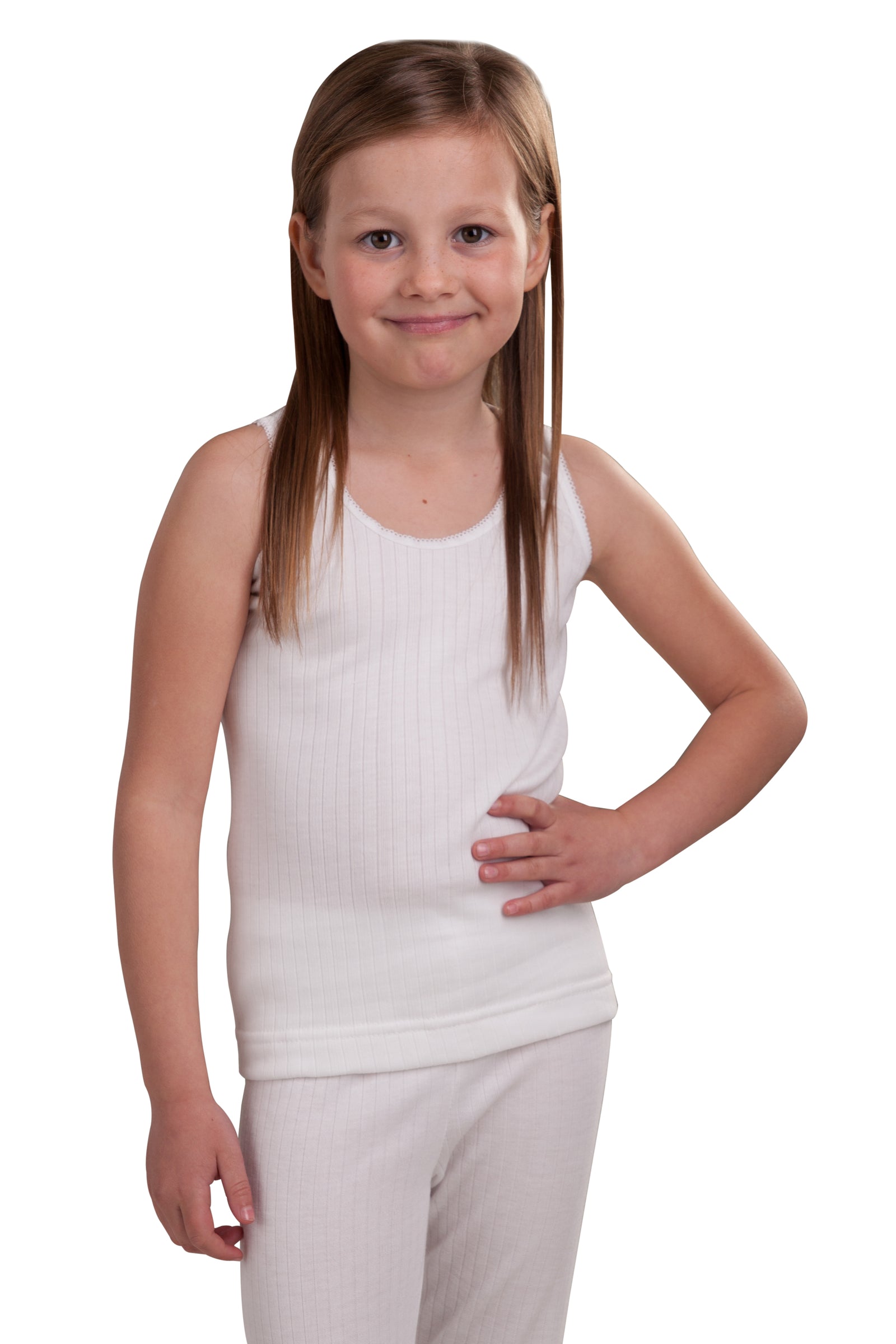 RP Collections® Girls Extra Warm British Made Thermal Underwear Sleeveless Vest