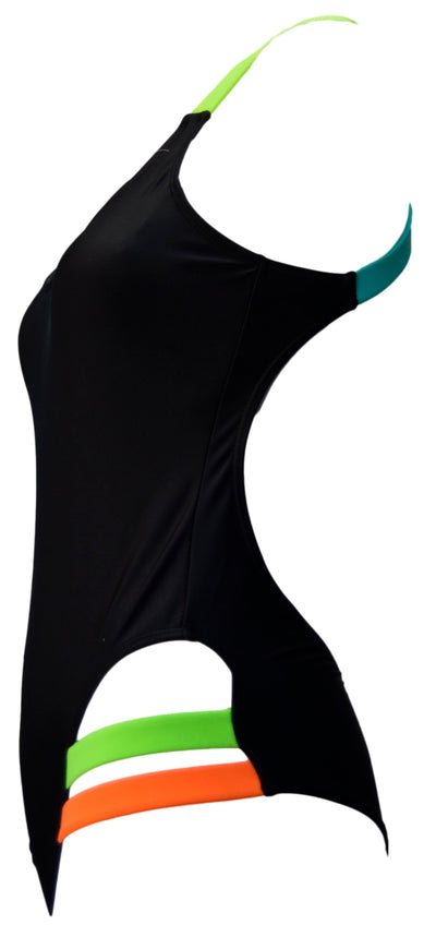 OCTAVE Ladies Swimwear Swimsuit Beachwear Collection - One Piece Monokini Design - Black