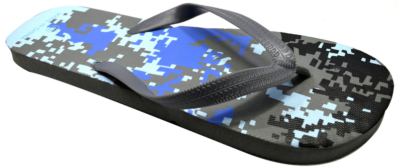 OCTAVE Mens Gray Camoflague Design Flip Flops