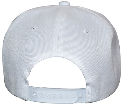 OCTAVE Unisex Baseball Cap Hat - Plastic Snap Strap Closure - White