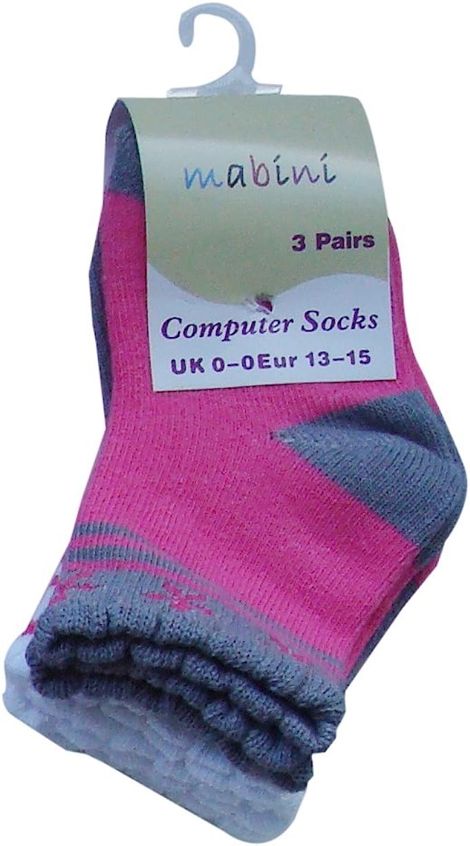 Pack of 6 : MABINI® New Born Baby To Girls Cotton Rich Computer Socks ...