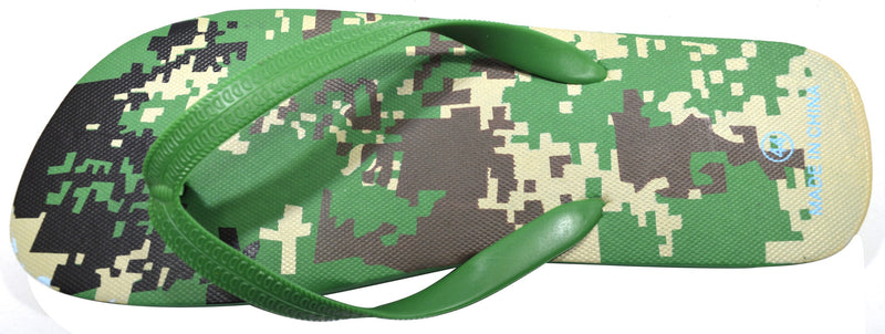 OCTAVE Mens Green Camoflague Design Flip Flops