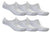 OCTAVE Unisex Plain Invisible Trainer Liner Socks - 6 Pack White