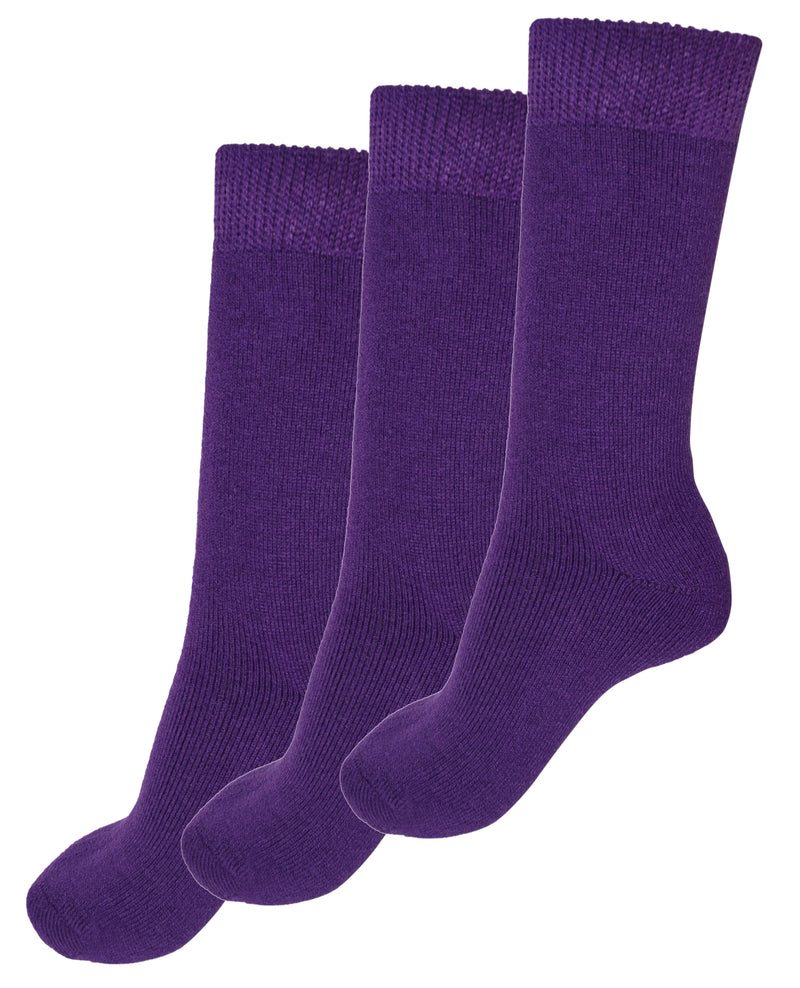 OCTAVE Womens Thermal Socks - 1.2 TOG Pack of 3 - Purple