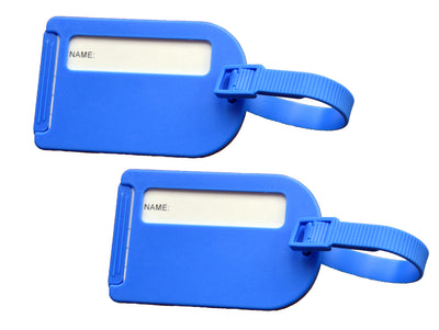 Blue travel luggage tags
