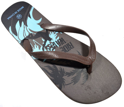 OCTAVE Mens Surfing Design Flip Flops - Brown