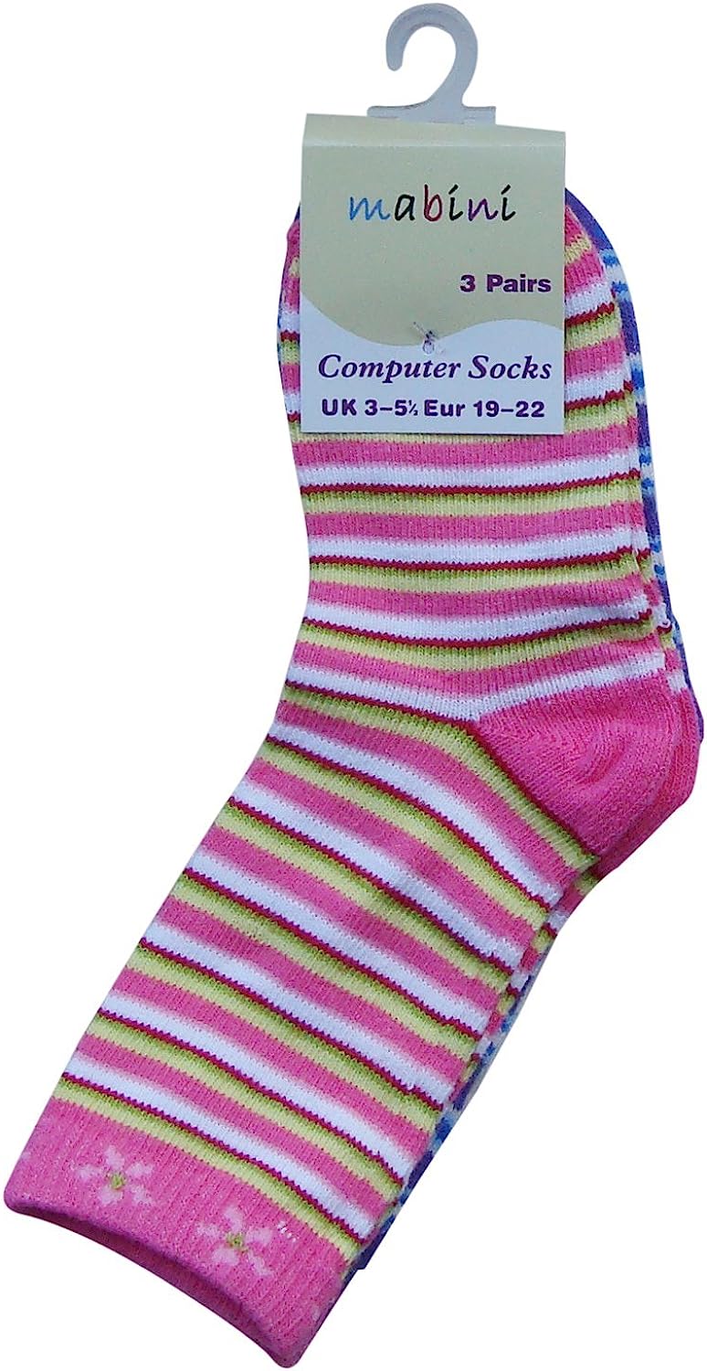 Pack of 6 : MABINI® New Born Baby To Girls Cotton Rich Computer Socks ...