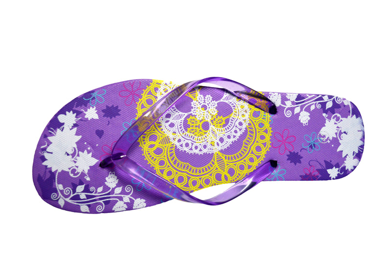 OCTAVE Ladies Summer Beach Wear Flip Flops - Lace Design