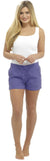 OCTAVE Ladies Linen Shortie Shorts - Blue