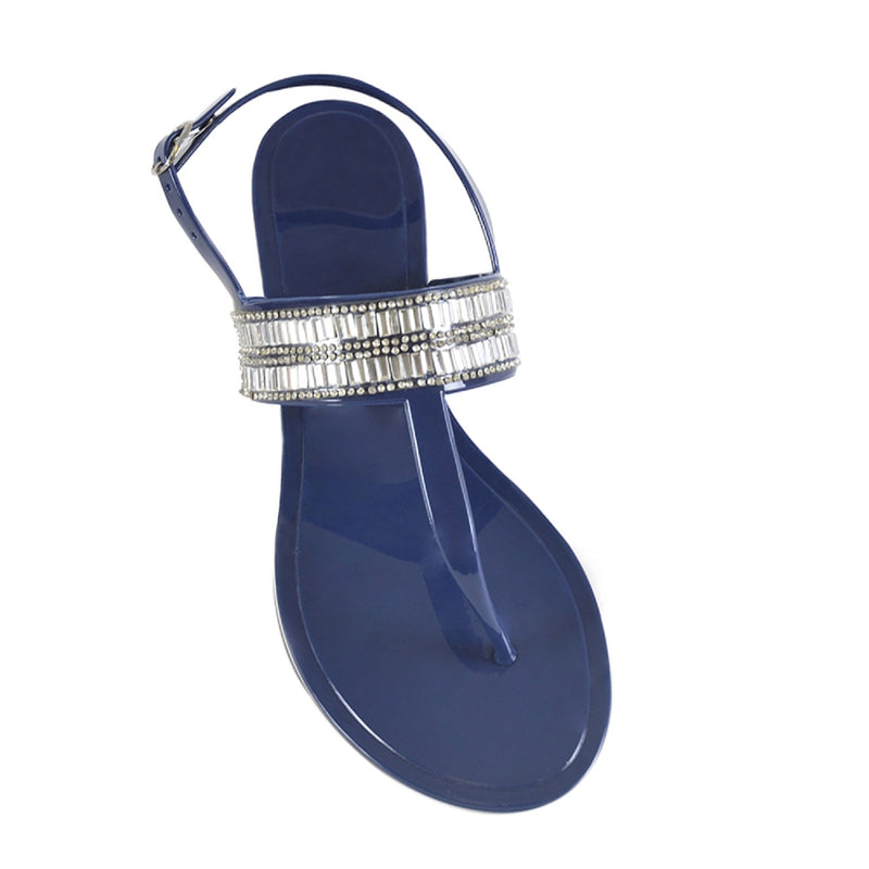 Flat Jelly Sandals Top Navy