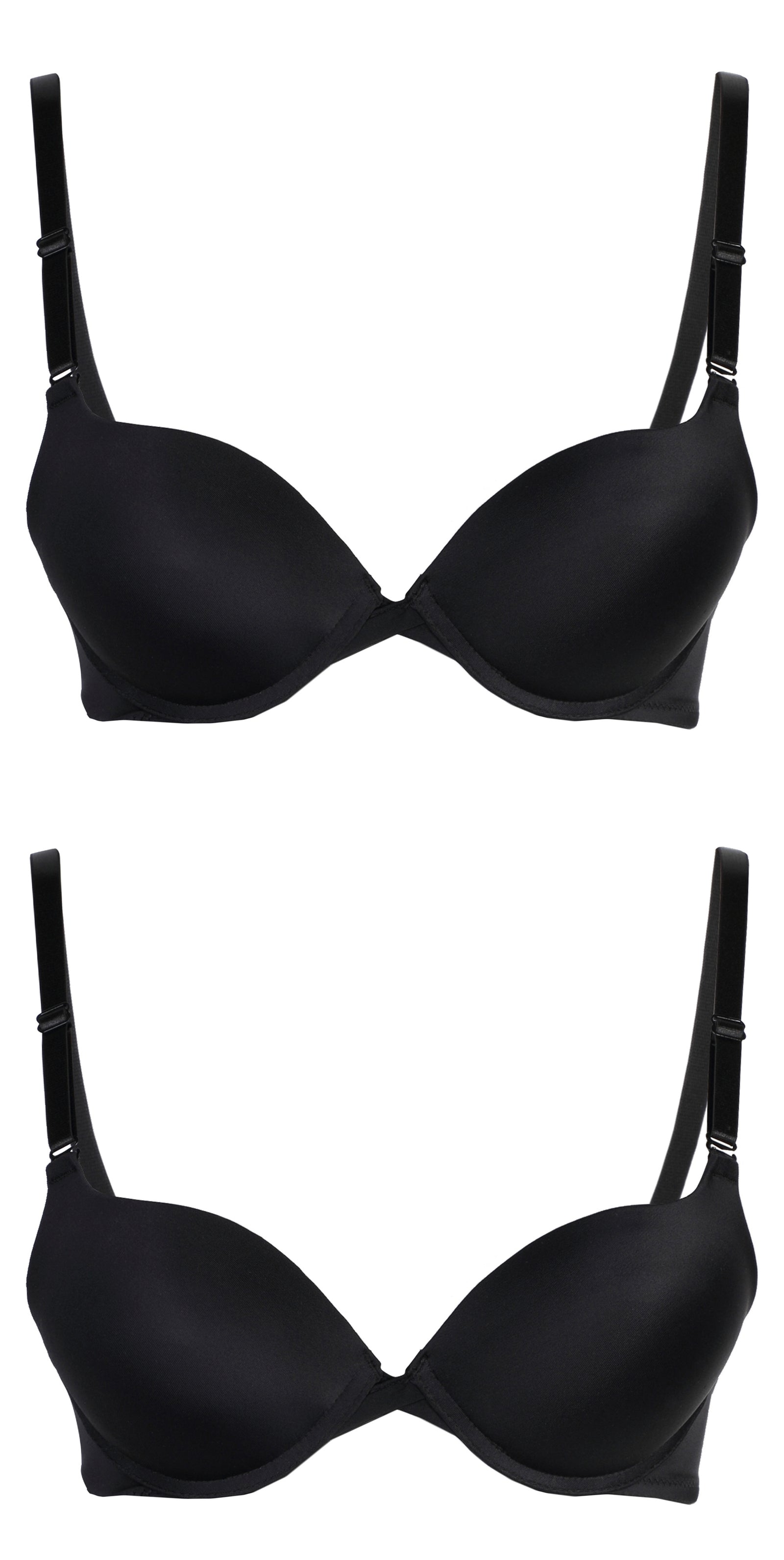 Passionelle® Womens Seamless 2 Cup Sizes Bigger Padded Push up Bras - Pack of 2